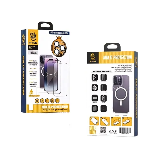 صورة مجموعة الحماية المتكاملة 8 في 1 من S-TOP لحماية جوالك من السقوط والصدمات